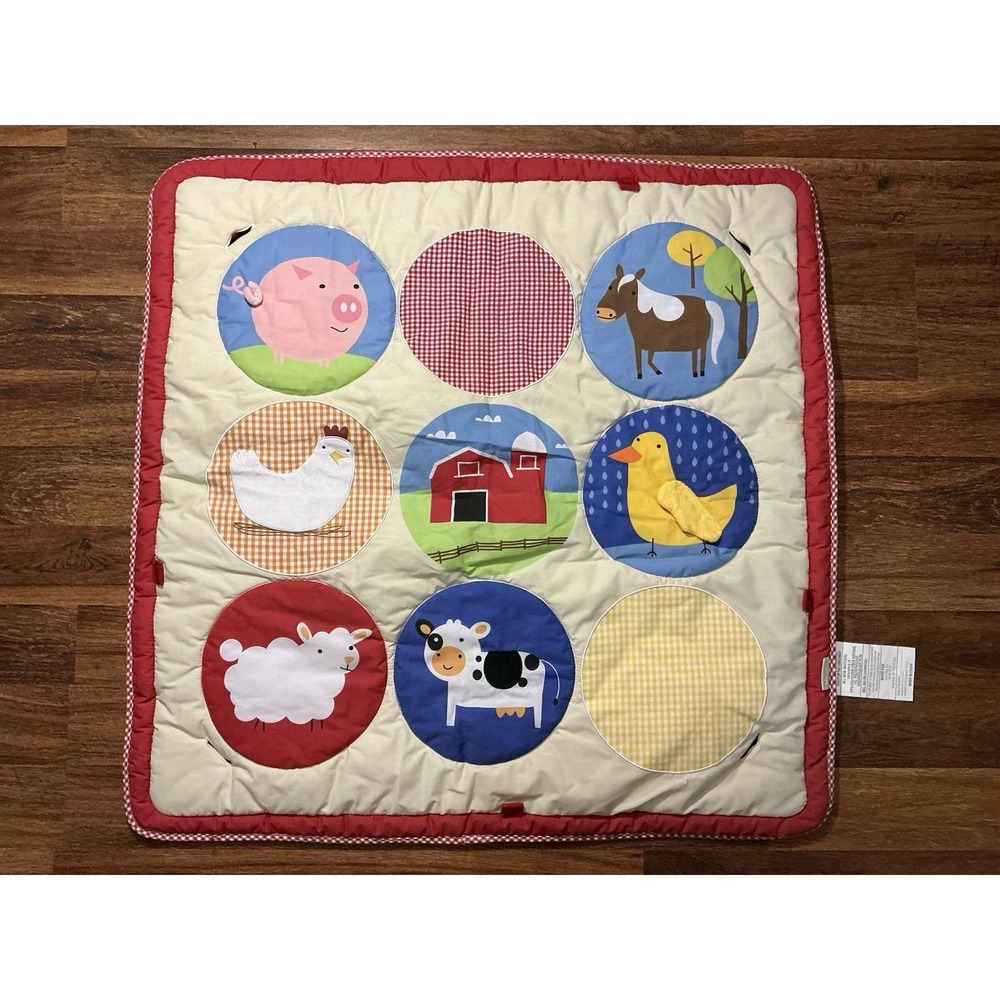 SKIP HOP Pottery Barn Kids Activity Mat (only) Farm Animals Quilted 34x34 #2